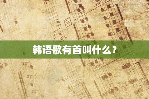 韩语歌有首叫什么？