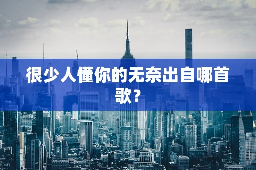 很少人懂你的无奈出自哪首歌？