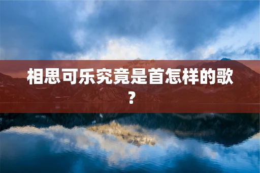 相思可乐究竟是首怎样的歌？