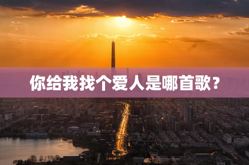 你给我找个爱人是哪首歌？
