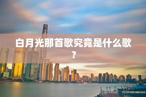 白月光那首歌究竟是什么歌？
