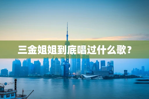三金姐姐到底唱过什么歌？