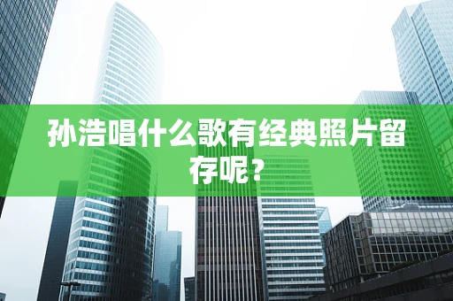孙浩唱什么歌有经典照片留存呢？