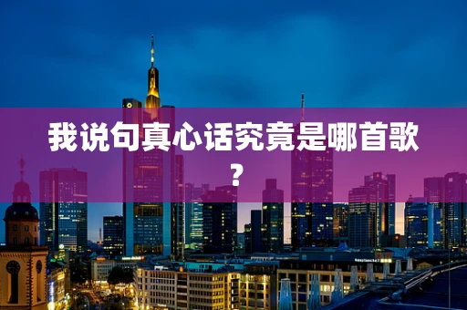 我说句真心话究竟是哪首歌？