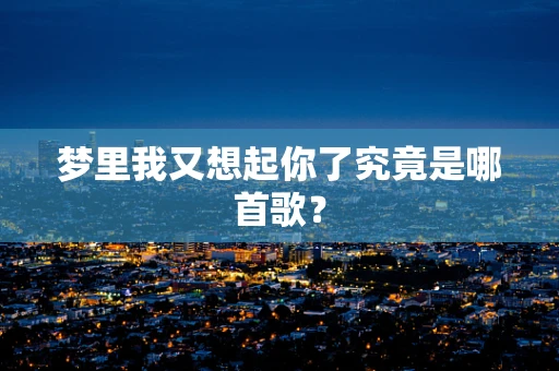 梦里我又想起你了究竟是哪首歌？