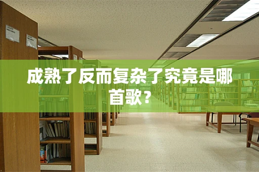 成熟了反而复杂了究竟是哪首歌？
