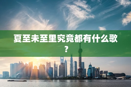 夏至未至里究竟都有什么歌？