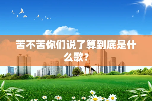 苦不苦你们说了算到底是什么歌？