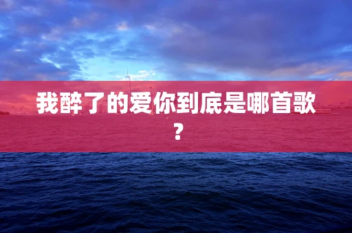 我醉了的爱你到底是哪首歌？