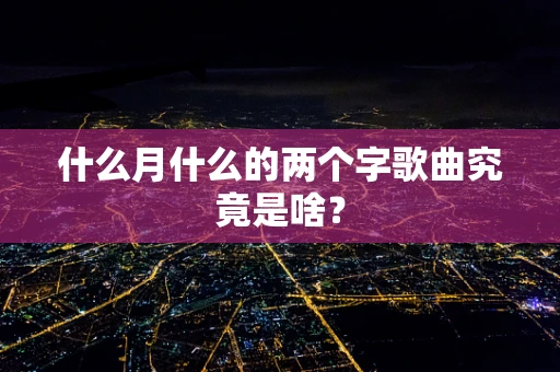 什么月什么的两个字歌曲究竟是啥？