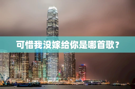 可惜我没嫁给你是哪首歌？