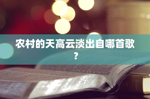 农村的天高云淡出自哪首歌？
