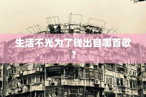 生活不光为了钱出自哪首歌？