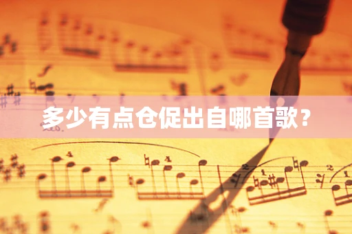 多少有点仓促出自哪首歌？