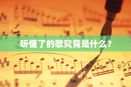 听懂了的歌究竟是什么？