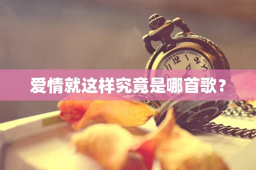 爱情就这样究竟是哪首歌？