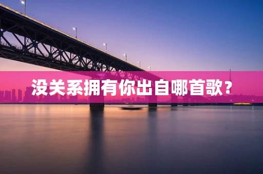没关系拥有你出自哪首歌？