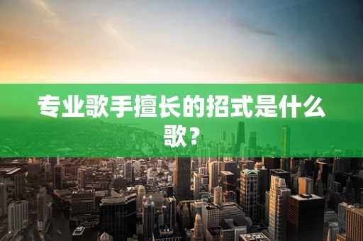 专业歌手擅长的招式是什么歌？