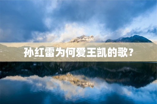 孙红雷为何爱王凯的歌？