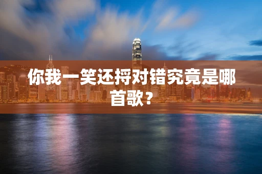 你我一笑还捋对错究竟是哪首歌？