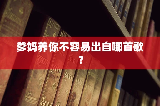 爹妈养你不容易出自哪首歌？