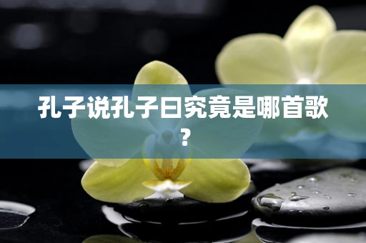 孔子说孔子曰究竟是哪首歌？