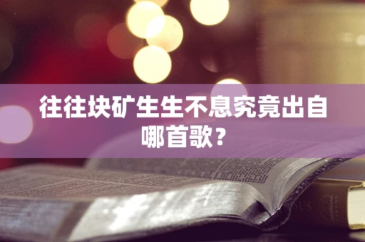 往往块矿生生不息究竟出自哪首歌？