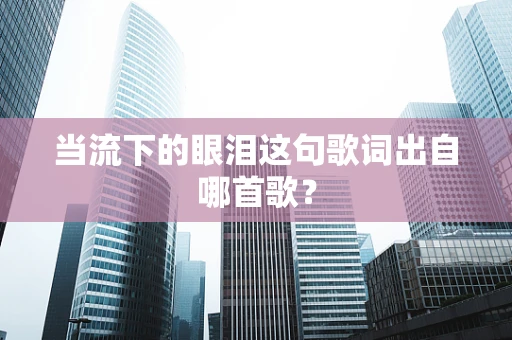 当流下的眼泪这句歌词出自哪首歌？