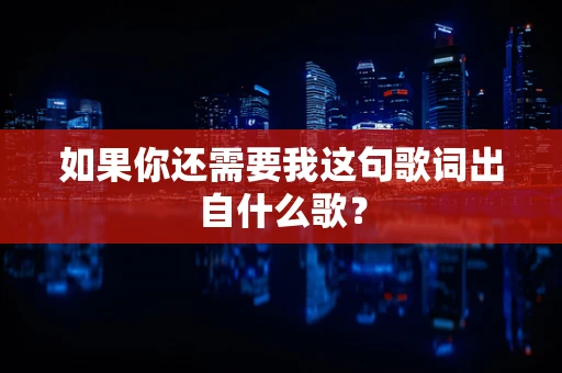 如果你还需要我这句歌词出自什么歌？