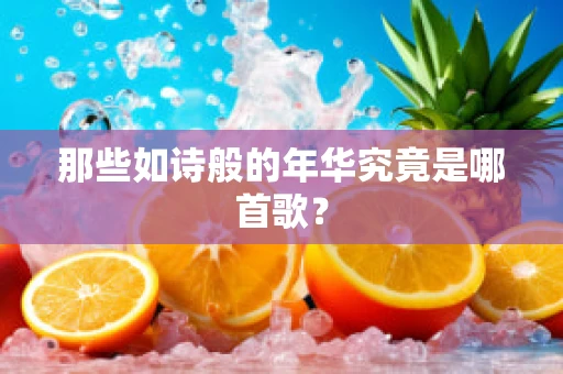 那些如诗般的年华究竟是哪首歌？