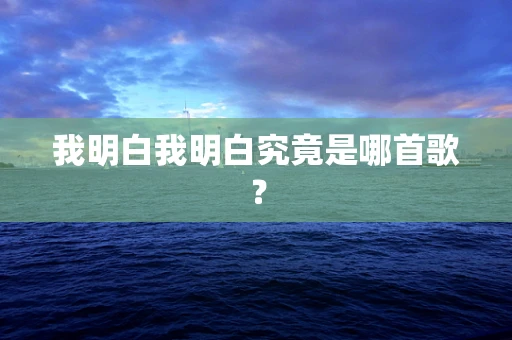 我明白我明白究竟是哪首歌？