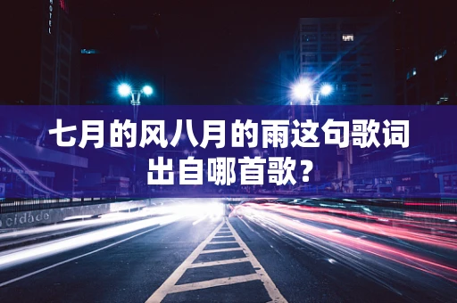 七月的风八月的雨这句歌词出自哪首歌？
