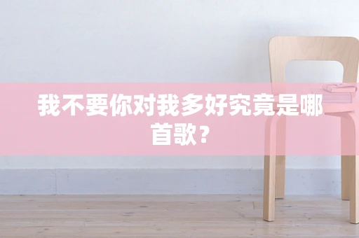 我不要你对我多好究竟是哪首歌？
