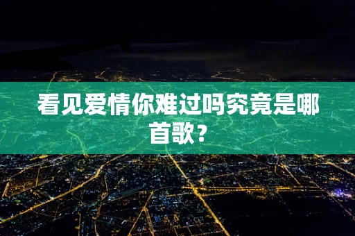 看见爱情你难过吗究竟是哪首歌？