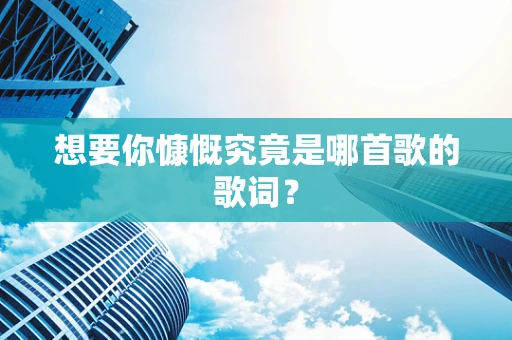 想要你慷慨究竟是哪首歌的歌词？