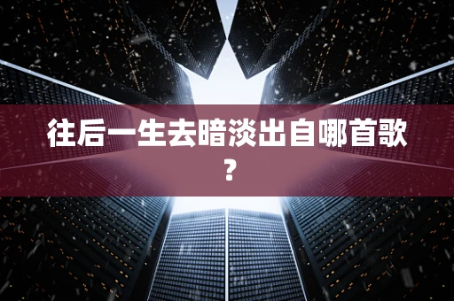 往后一生去暗淡出自哪首歌？