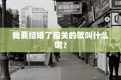 我要结婚了相关的歌叫什么呢？